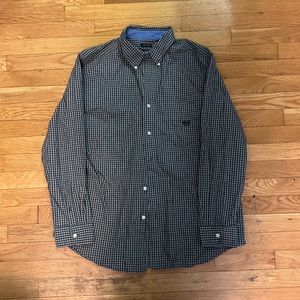 Chaps Green Flannel Long Sleeve Button Up Large